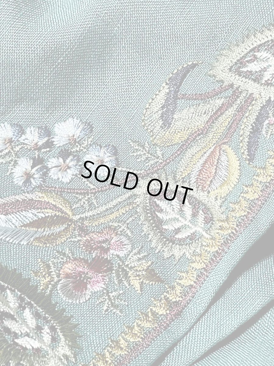 画像12: 花刺繍 前開き 半袖 レトロ USA古着 ヴィンテージワンピース (12)