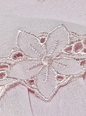画像11: 花刺繍 リボン フレア袖 ピンク レトロ USA古着 ヴィンテージワンピース (11)