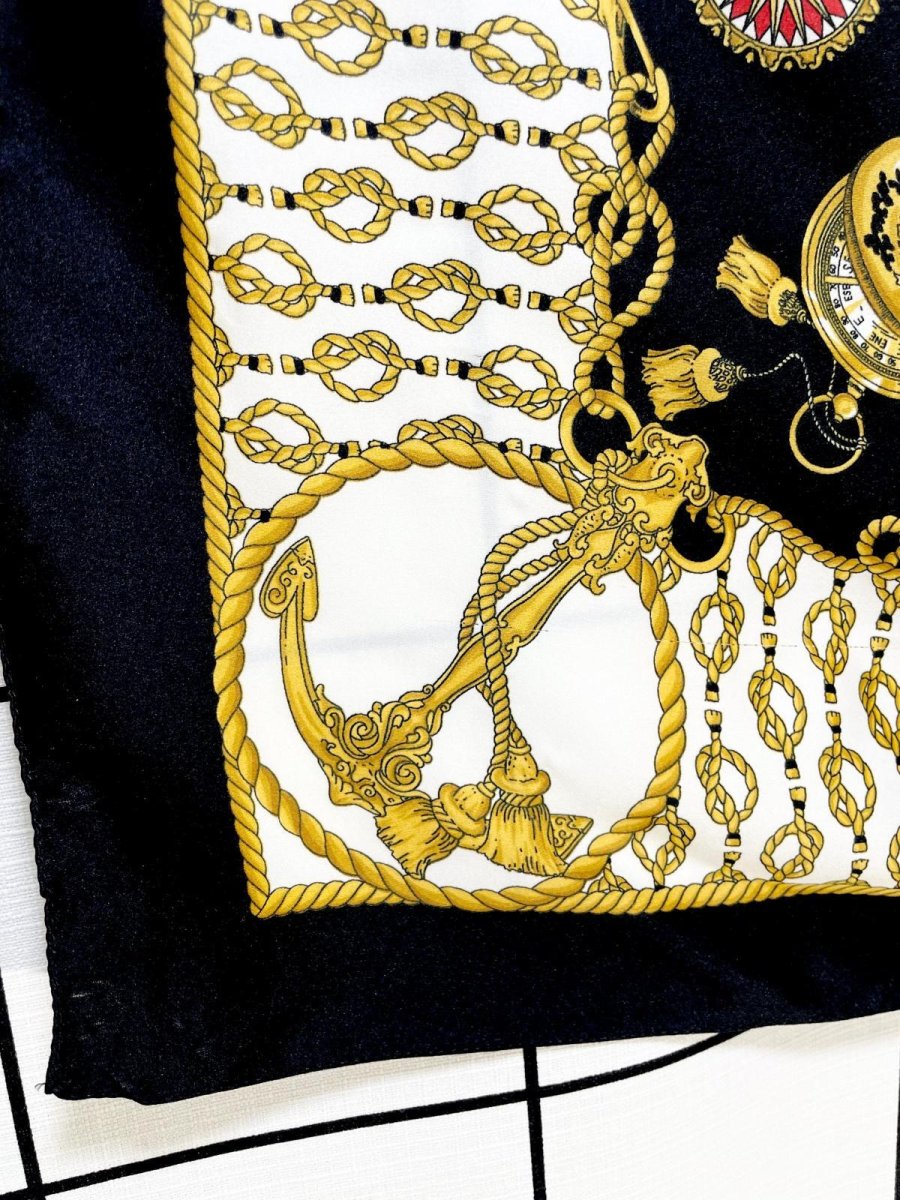 画像3: Italy製 イタリア レトロアンティーク ヴィンテージスカーフ マリン ヨーロッパ (3)