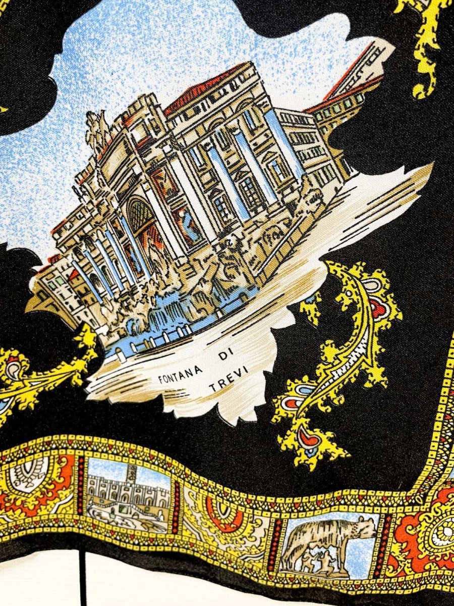 画像5: Italy製 イタリア レトロアンティーク ヴィンテージスカーフ ヨーロッパ (5)