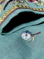 画像15: 花刺繍 前開き 半袖 レトロ USA古着 ヴィンテージワンピース (15)