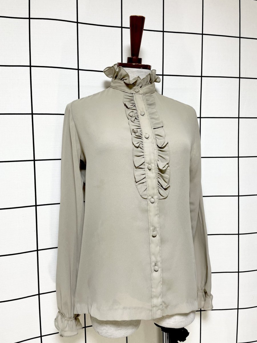画像3: フリルデザイン シャツ レトロ USA古着 ヴィンテージブラウス (3)