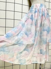 画像4: パステルカラー ティアード ウエストゴム レトロ USA古着 ヴィンテージスカート (4)