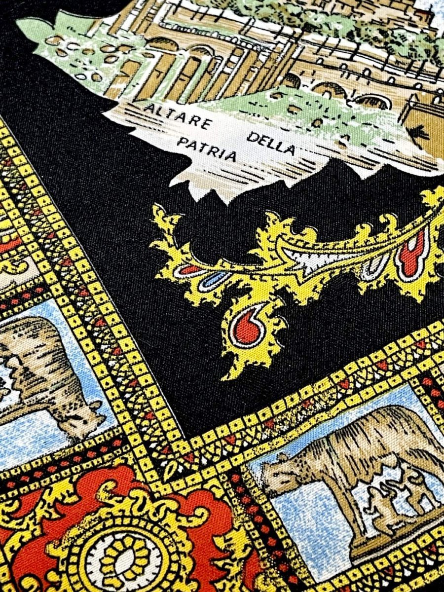 画像10: Italy製 イタリア レトロアンティーク ヴィンテージスカーフ ヨーロッパ (10)