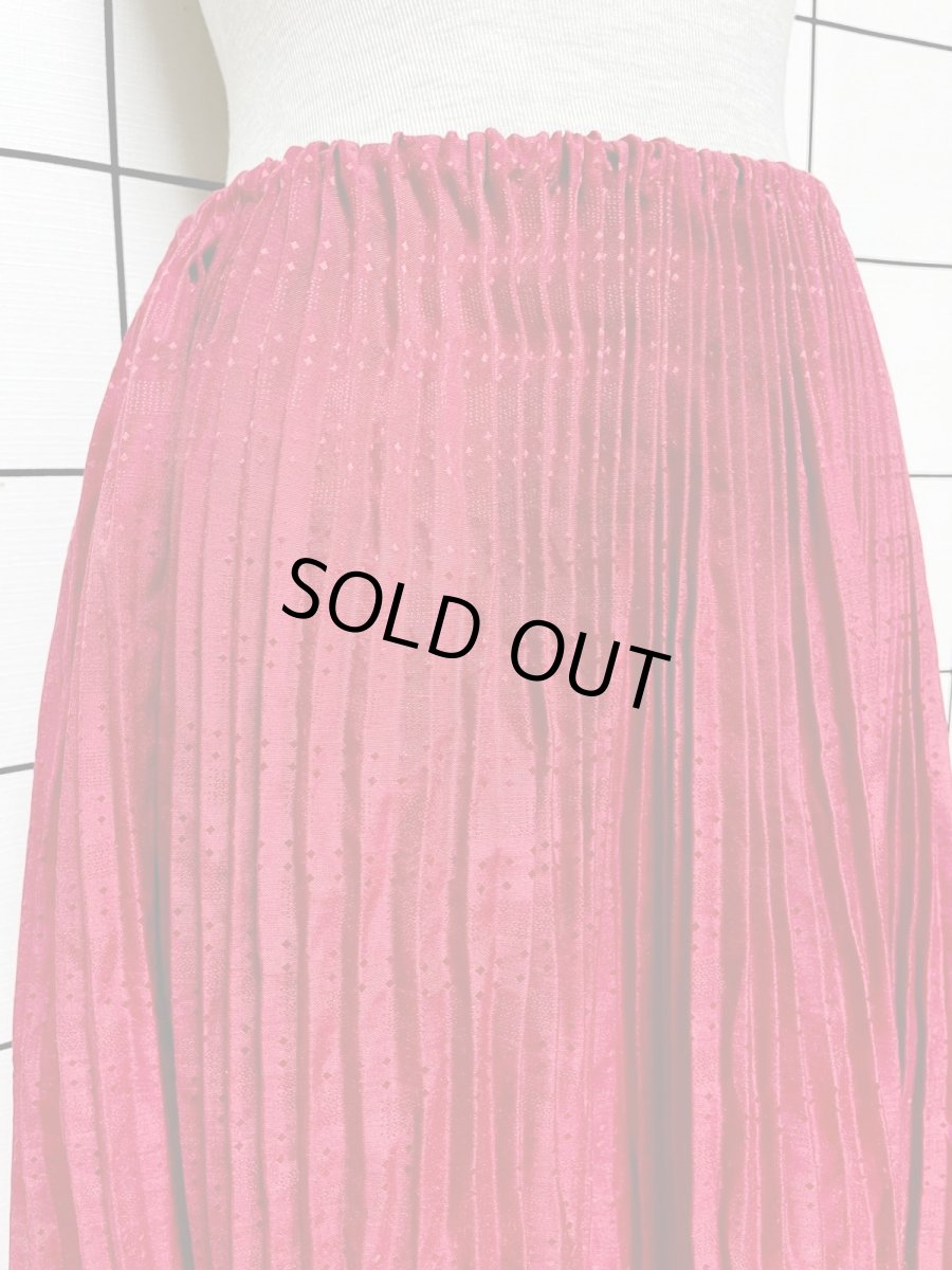 画像2: プリーツ レッド ウエストゴム レトロ USA古着 ヴィンテージスカート (2)