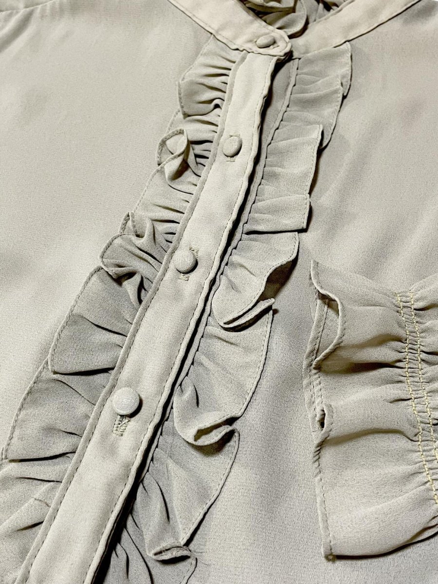 画像8: フリルデザイン シャツ レトロ USA古着 ヴィンテージブラウス (8)