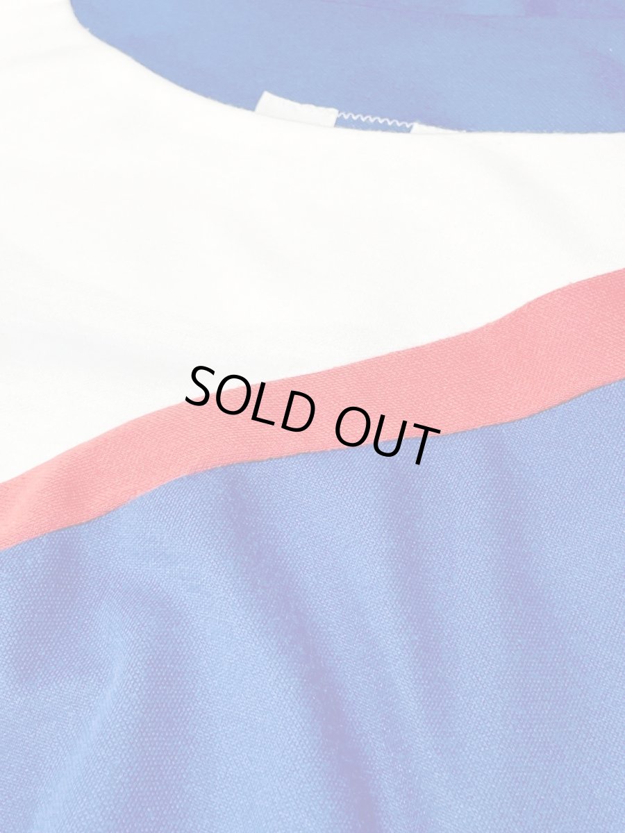 画像10: トリコロール 斜めストライプ ウエストゴム レトロ USA古着 ヴィンテージワンピース (10)