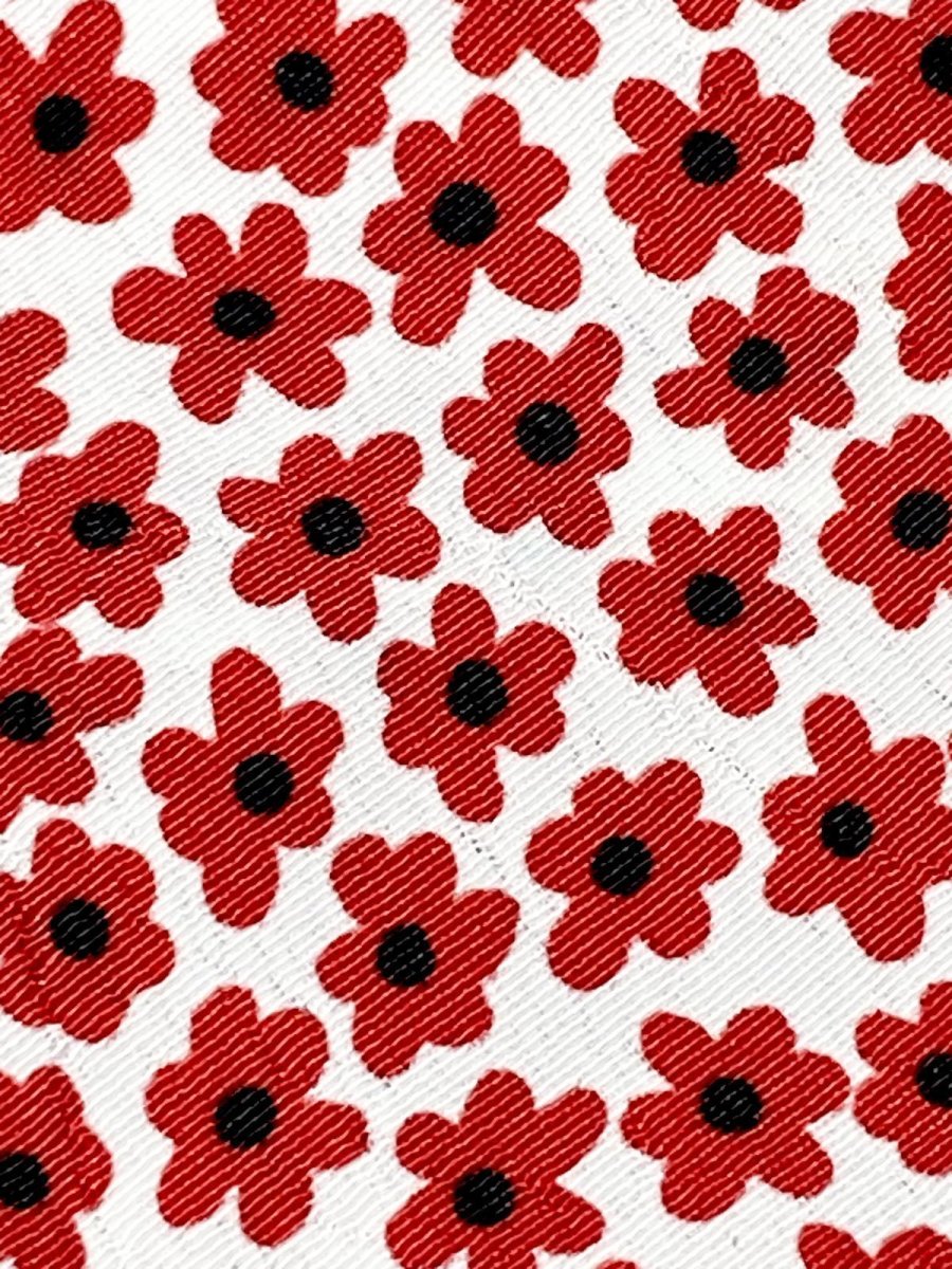 画像10: レトロポップフラワー 花柄 ノーカラー ヨーロッパ古着 シャツ ヴィンテージブラウス (10)