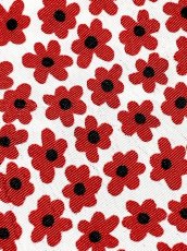 画像10: レトロポップフラワー 花柄 ノーカラー ヨーロッパ古着 シャツ ヴィンテージブラウス (10)