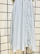 画像7: ベルトセット 爽やかストライプ  前開き レトロ USA古着 ヴィンテージワンピース (7)
