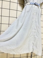 画像8: ベルトセット 爽やかストライプ  前開き レトロ USA古着 ヴィンテージワンピース (8)