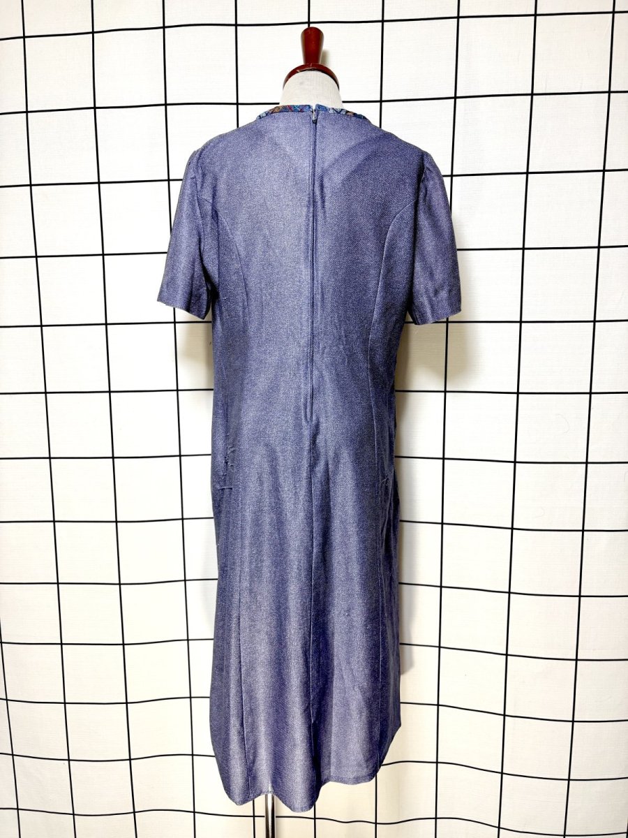 画像2: 首元切り替えし レトロ USA古着 ヴィンテージワンピース (2)