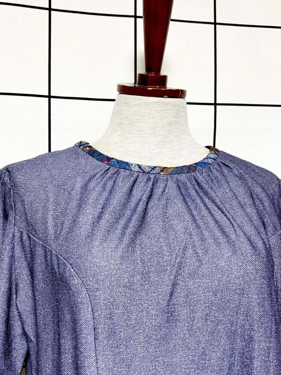 画像5: 首元切り替えし レトロ USA古着 ヴィンテージワンピース (5)