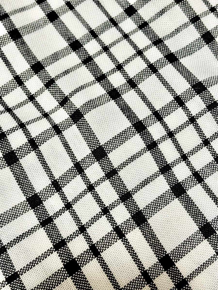 画像11: チェック柄 モノクロ レトロ USA古着 ノースリーブ ヴィンテージワンピース (11)