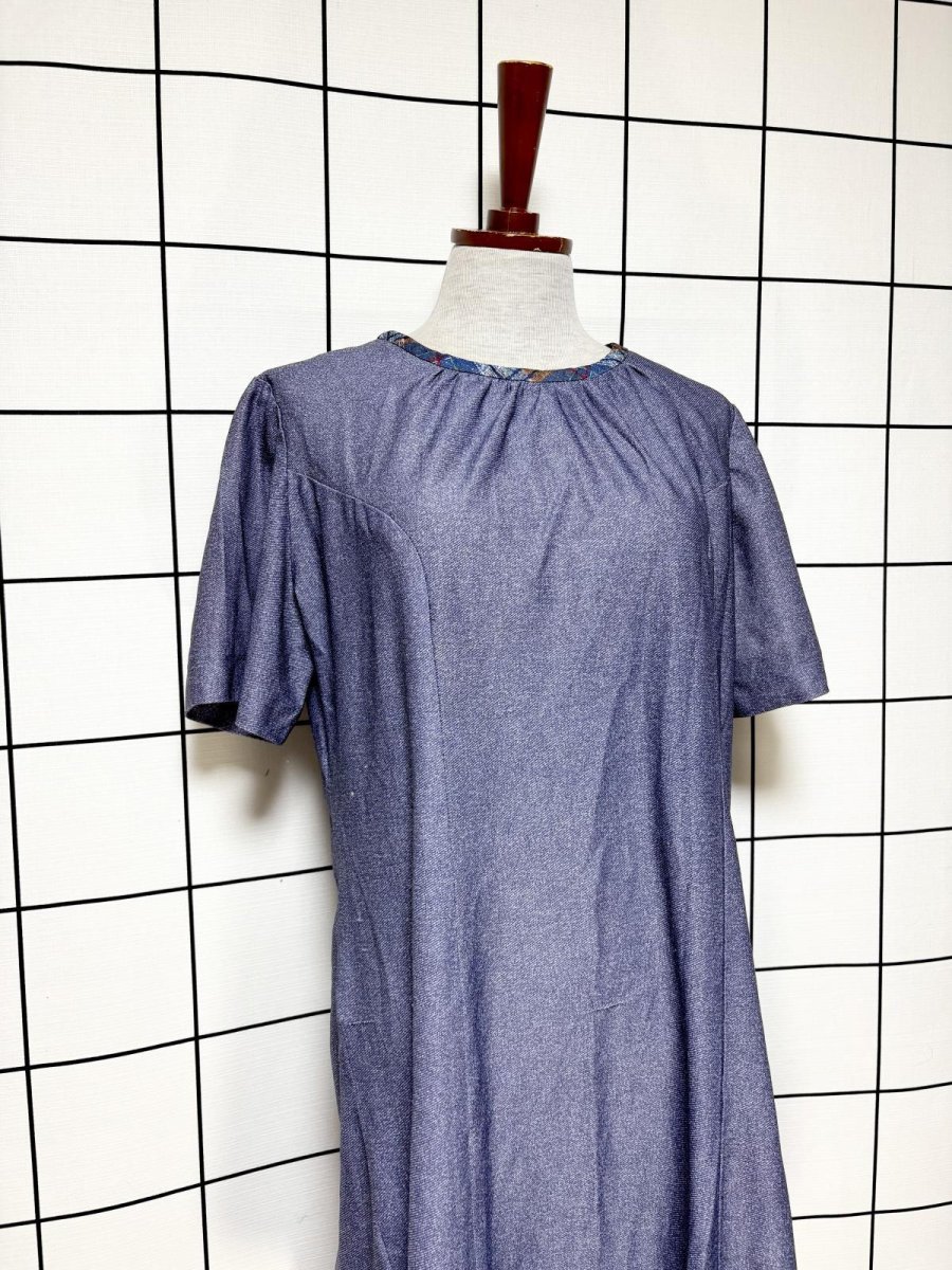 画像3: 首元切り替えし レトロ USA古着 ヴィンテージワンピース (3)