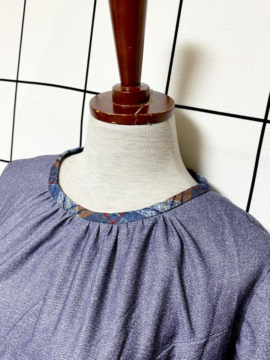 画像4: 首元切り替えし レトロ USA古着 ヴィンテージワンピース (4)