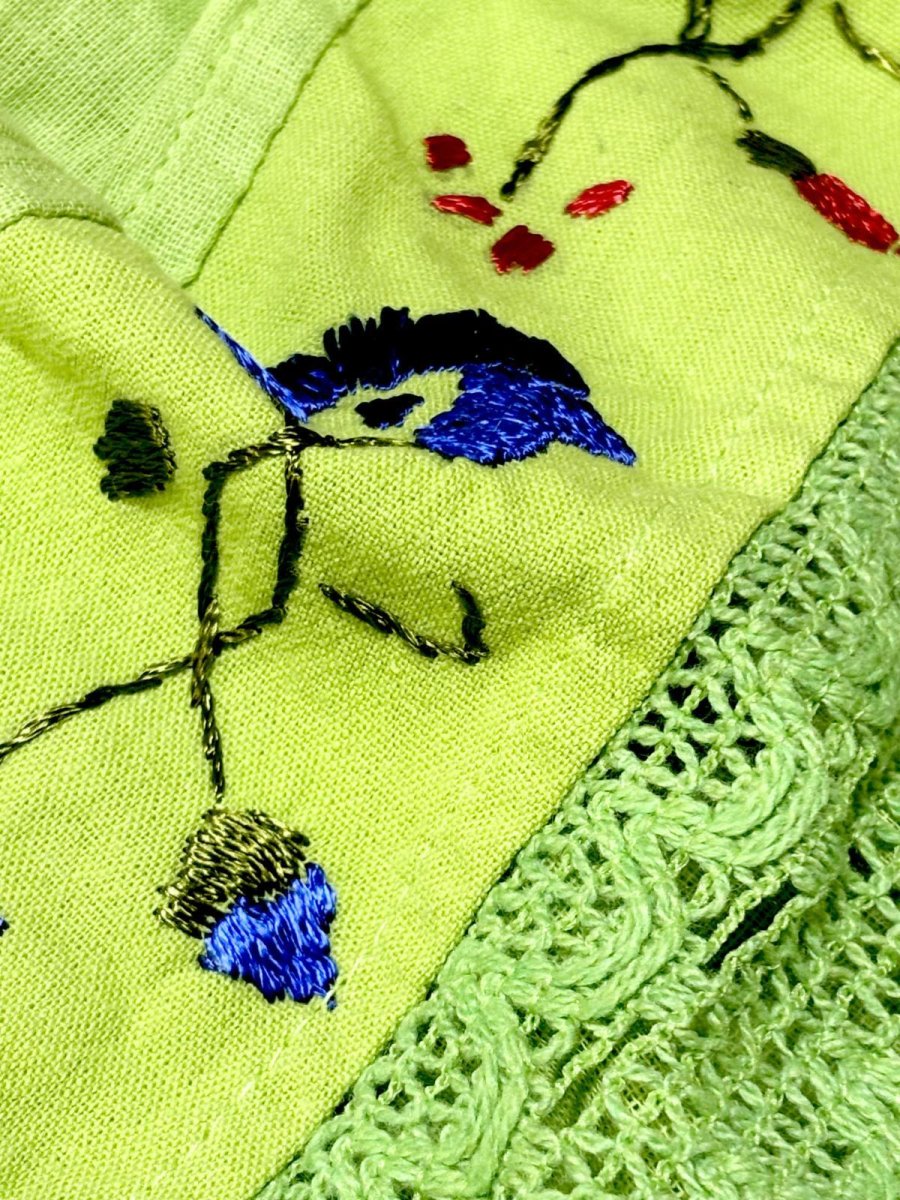 画像10: メキシカン刺繍 レース フォークロア レトロ 古着 ヴィンテージ刺繍ブラウス (10)