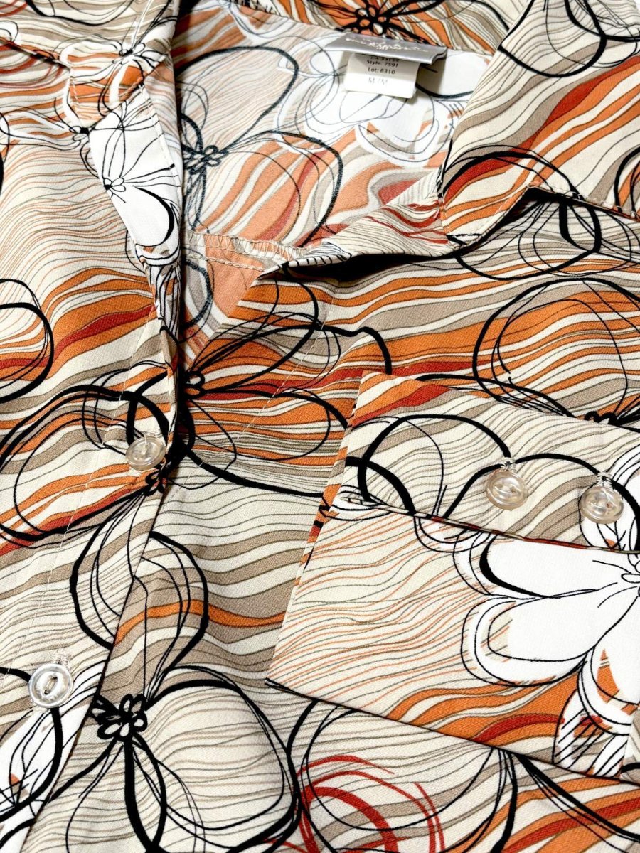 画像8: カナダ製 CANADA 花柄 レトロ 古着 長袖 シャツ ヴィンテージブラウス (8)