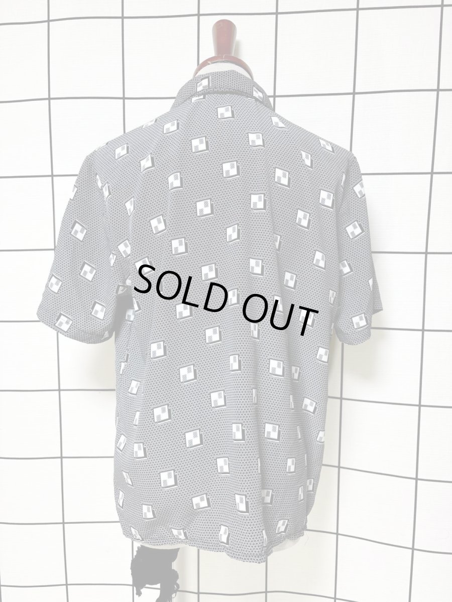 画像2: スクエア モノトーン レトロ USA古着 ヴィンテージブラウス (2)