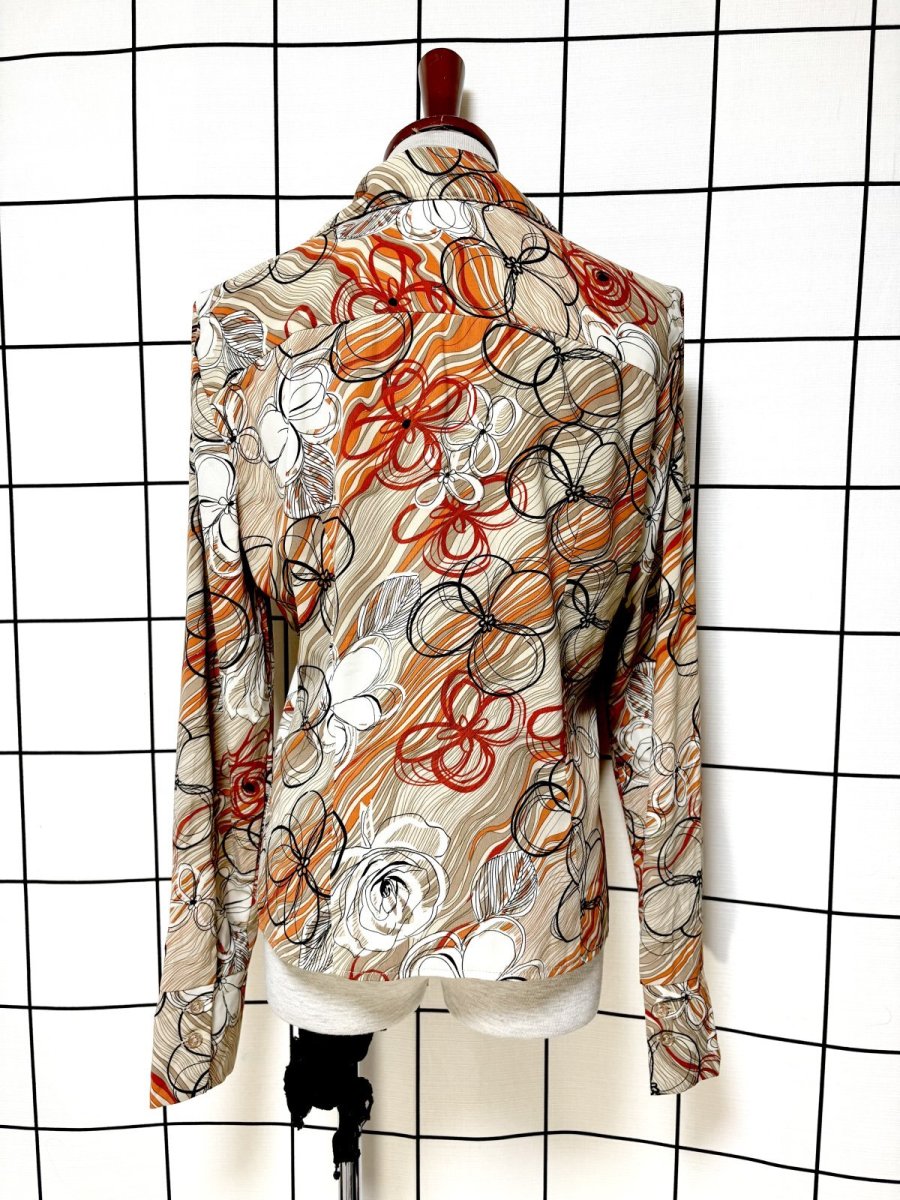 画像2: カナダ製 CANADA 花柄 レトロ 古着 長袖 シャツ ヴィンテージブラウス (2)