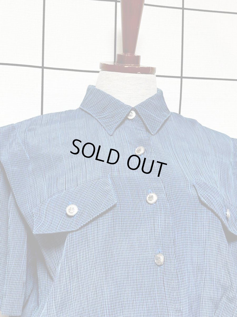 画像5: プリーツ切り替え チェック柄 ウエストゴム レトロ Guatemala 古着 ヴィンテージワンピース (5)