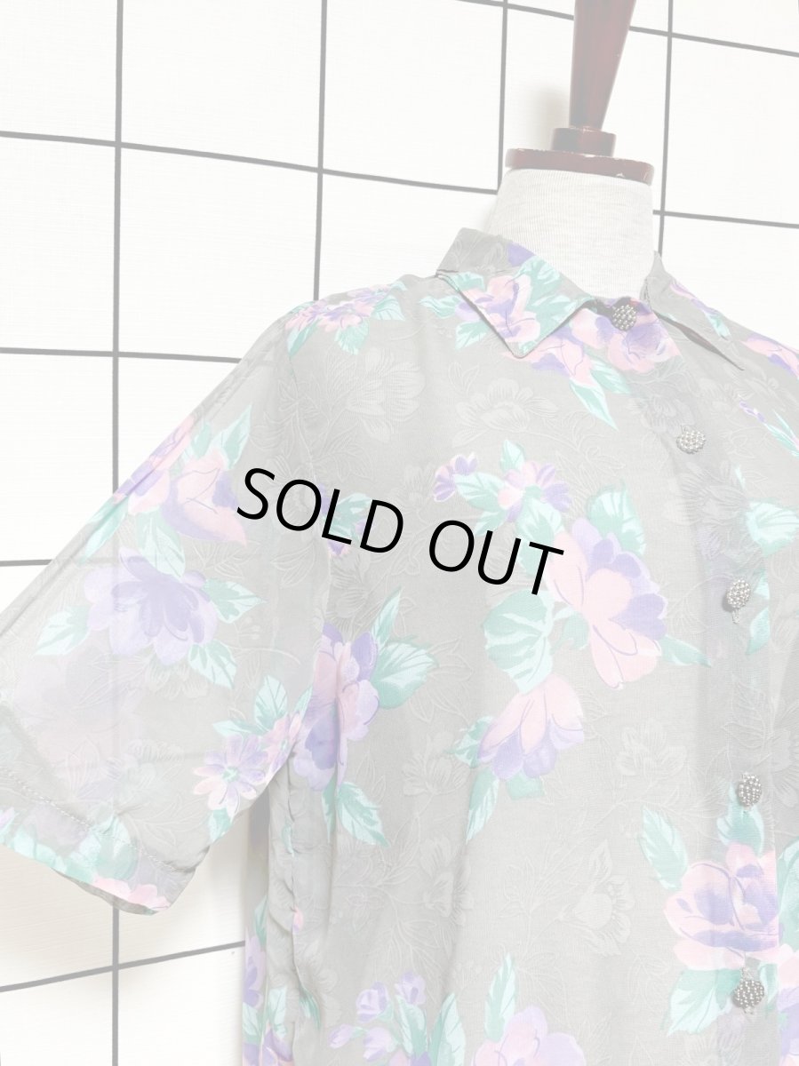 画像6: 花柄 レトロ ポルトガル ヨーロッパ古着 シャツ ヴィンテージブラウス (6)