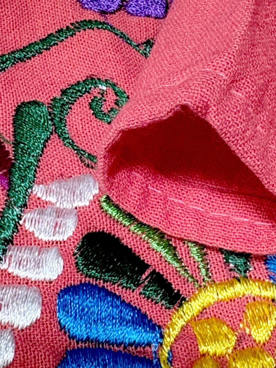 画像11: メキシカンお花刺繍 カラフルステッチ フォークロア レトロ USA古着 ヴィンテージ刺繍トップス (11)