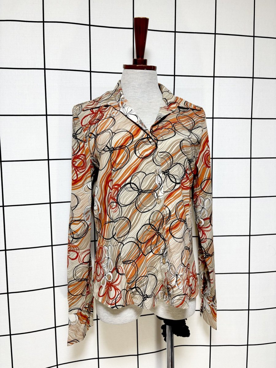 画像3: カナダ製 CANADA 花柄 レトロ 古着 長袖 シャツ ヴィンテージブラウス (3)