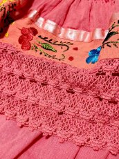 画像8: メキシカン刺繍 レース フォークロア レトロ 古着 メキシコ製 ヴィンテージ刺繍ブラウス (8)