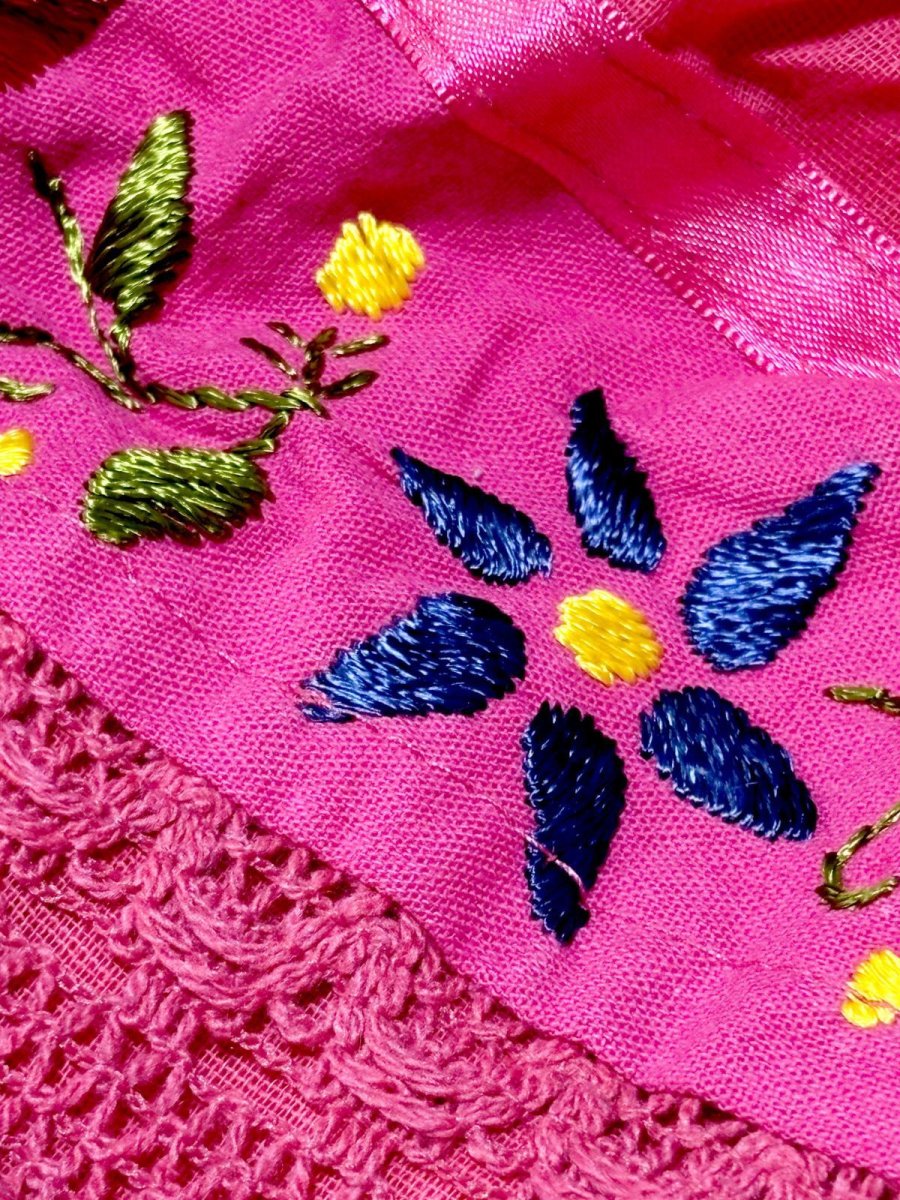 画像10: メキシカン刺繍 レース フォークロア レトロ 古着 メキシコ製 ヴィンテージ刺繍ブラウス (10)