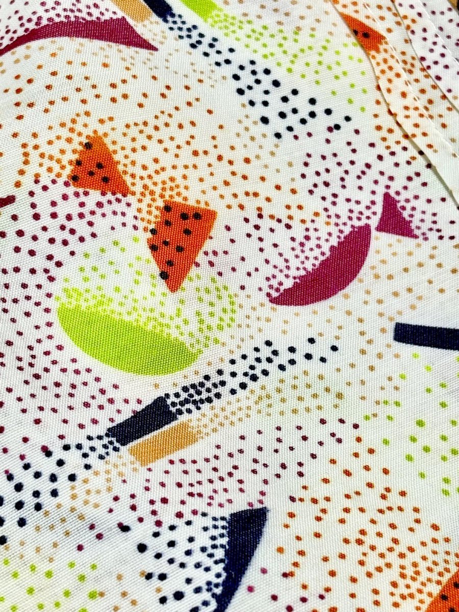 画像9: ドット アート柄 ホワイト ノースリーブ レトロ USA古着 ヴィンテージワンピース (9)