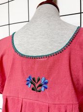 画像3: メキシカンお花刺繍 カラフルステッチ フォークロア レトロ USA古着 ヴィンテージ刺繍トップス (3)