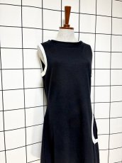 画像4: バイカラー モノクロ レトロ USA古着 ヴィンテージワンピース (4)