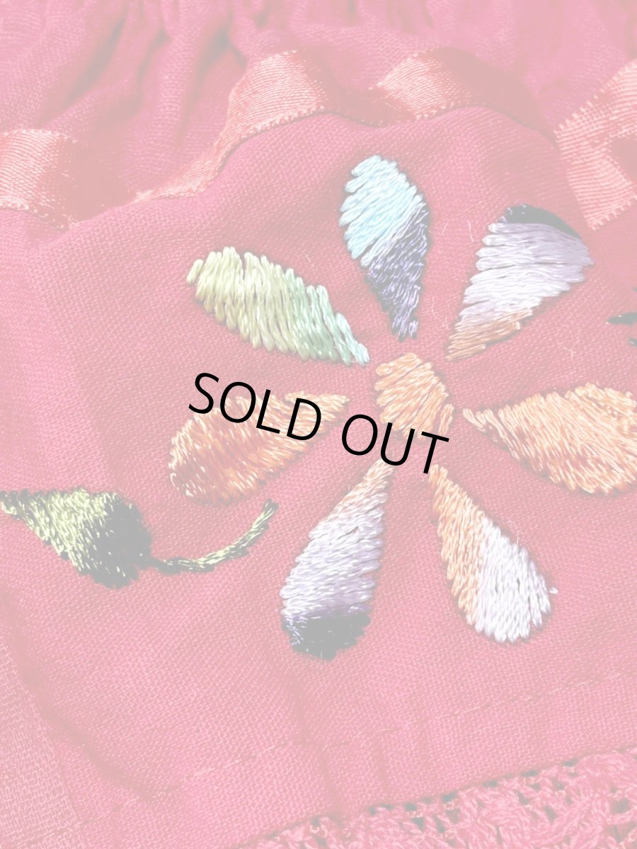 画像9: メキシカン刺繍 レース フォークロア レトロ 古着 メキシコ製 ヴィンテージ刺繍ブラウス (9)