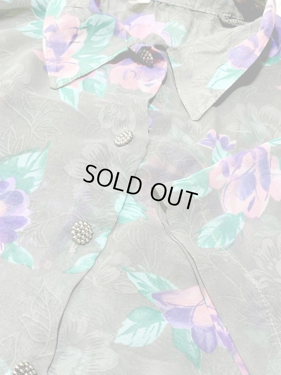 画像8: 花柄 レトロ ポルトガル ヨーロッパ古着 シャツ ヴィンテージブラウス (8)