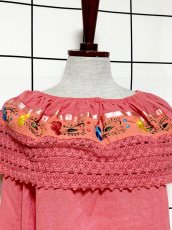 画像5: メキシカン刺繍 レース フォークロア レトロ 古着 メキシコ製 ヴィンテージ刺繍ブラウス (5)