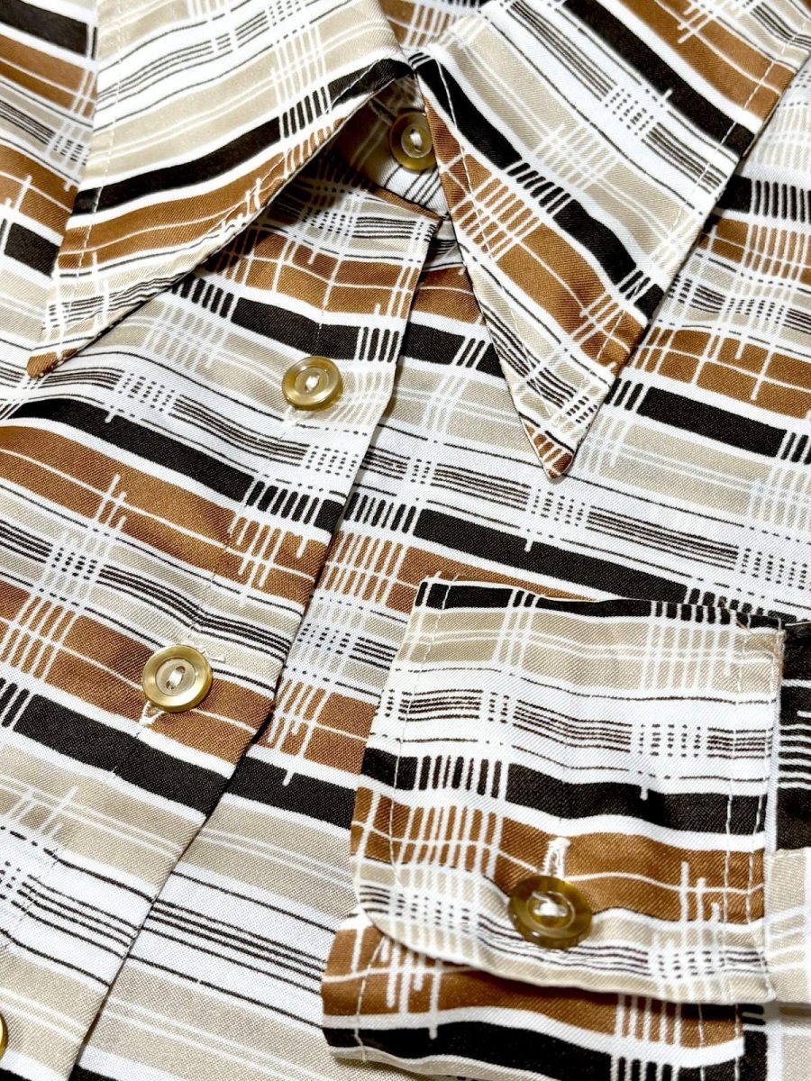 画像6: フランス製 ボーダー レトロ ヨーロッパ古着 シャツ ヴィンテージブラウス (6)