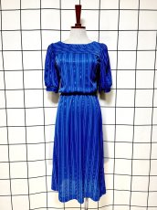 画像1: ストライプ UNIONMADE ウエストゴム レトロ USA古着 ヴィンテージワンピース (1)