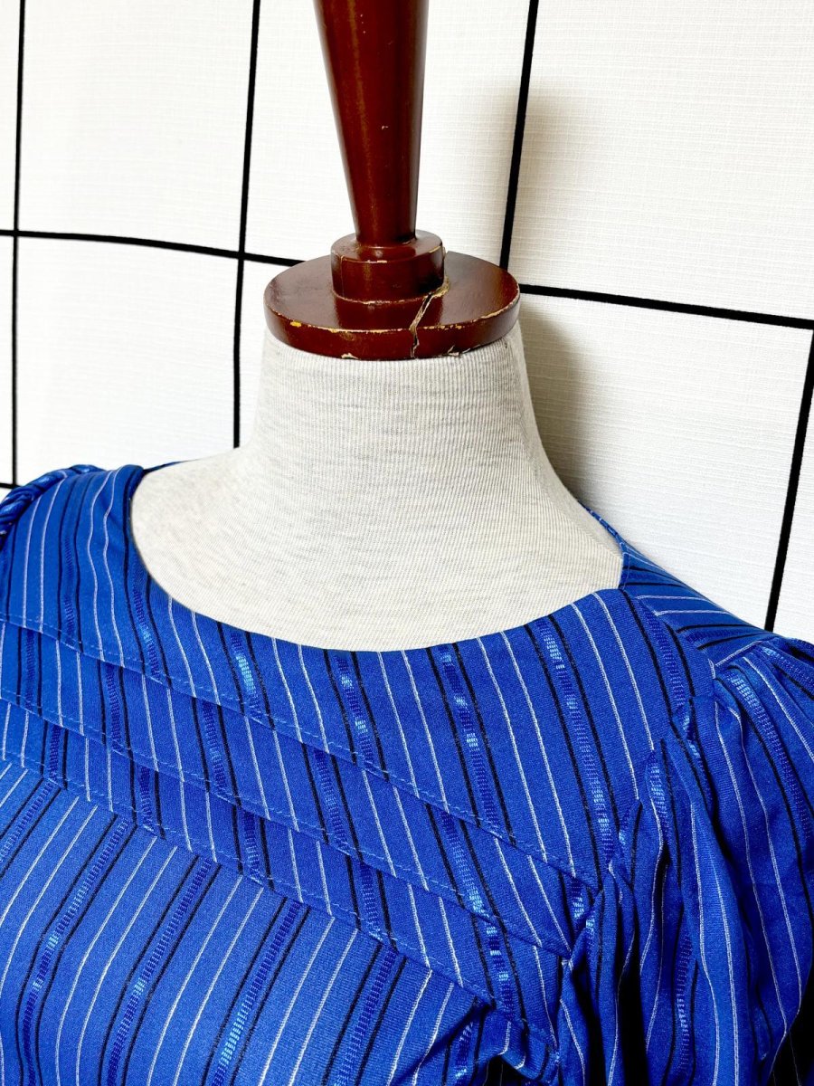 画像4: ストライプ UNIONMADE ウエストゴム レトロ USA古着 ヴィンテージワンピース (4)