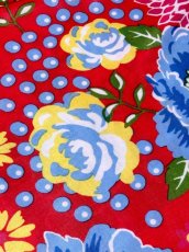 画像12: ドット 花柄 レッド レトロ USA古着 ヴィンテージワンピース (12)