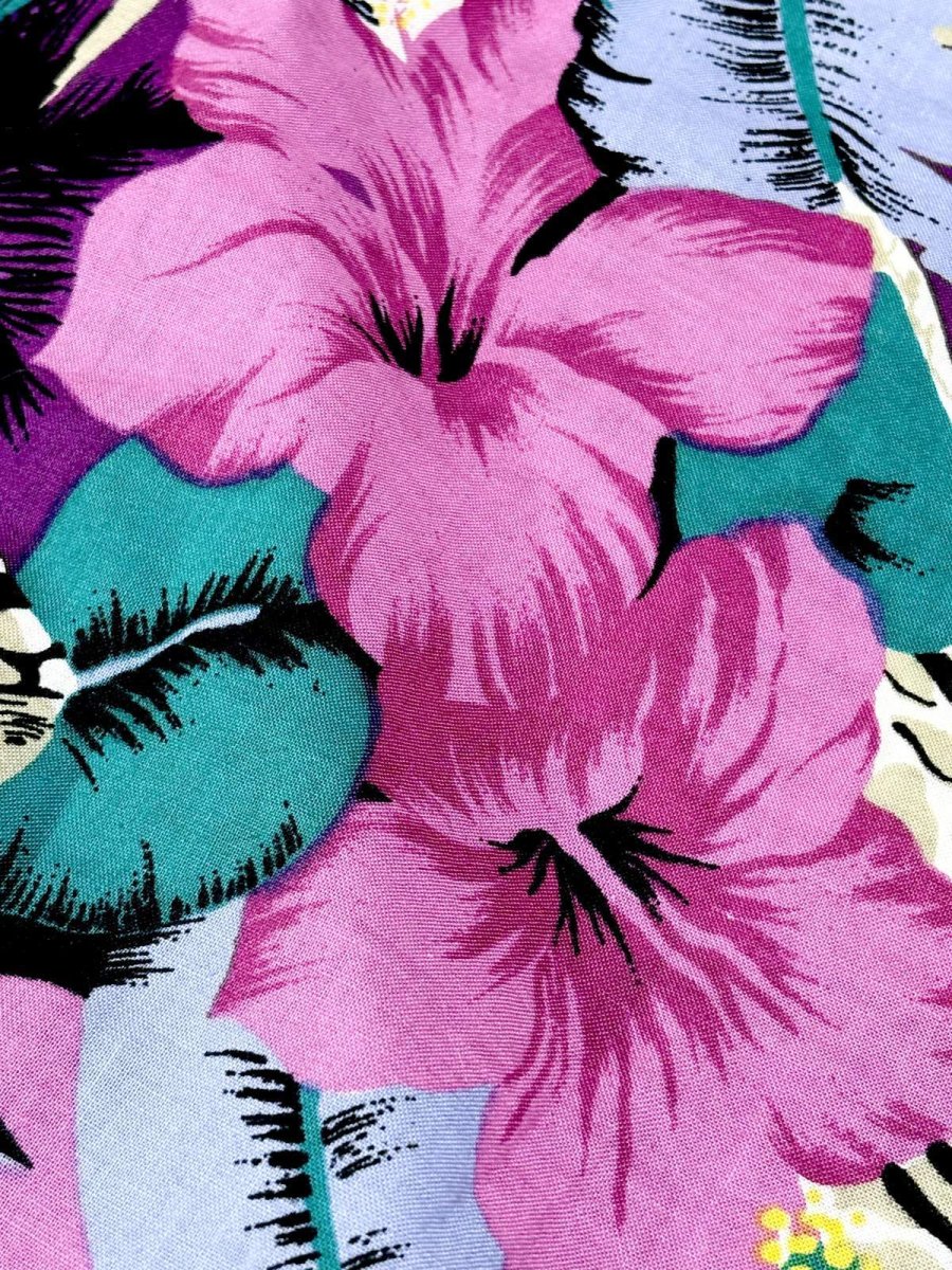 画像11: リゾート柄 花柄 レトロ USA古着 ヴィンテージスカート (11)