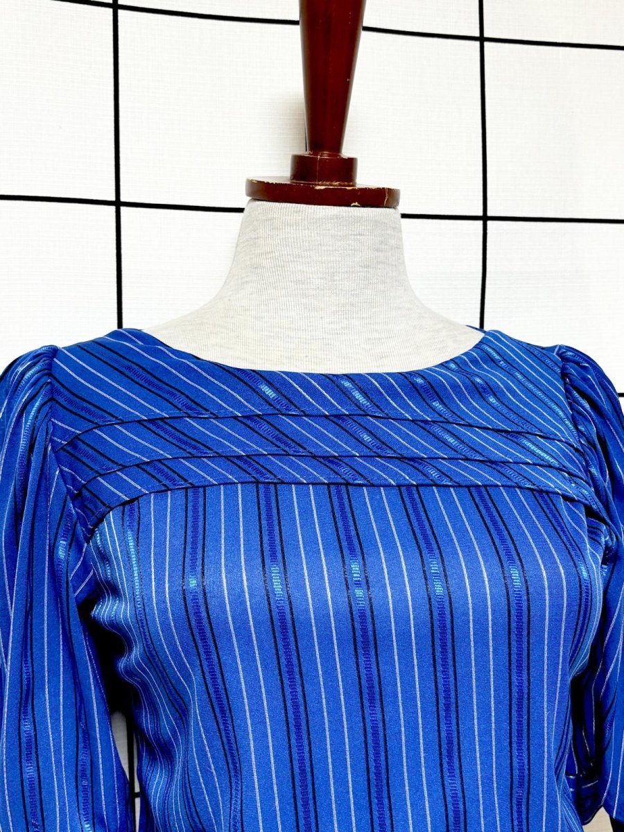 画像5: ストライプ UNIONMADE ウエストゴム レトロ USA古着 ヴィンテージワンピース (5)