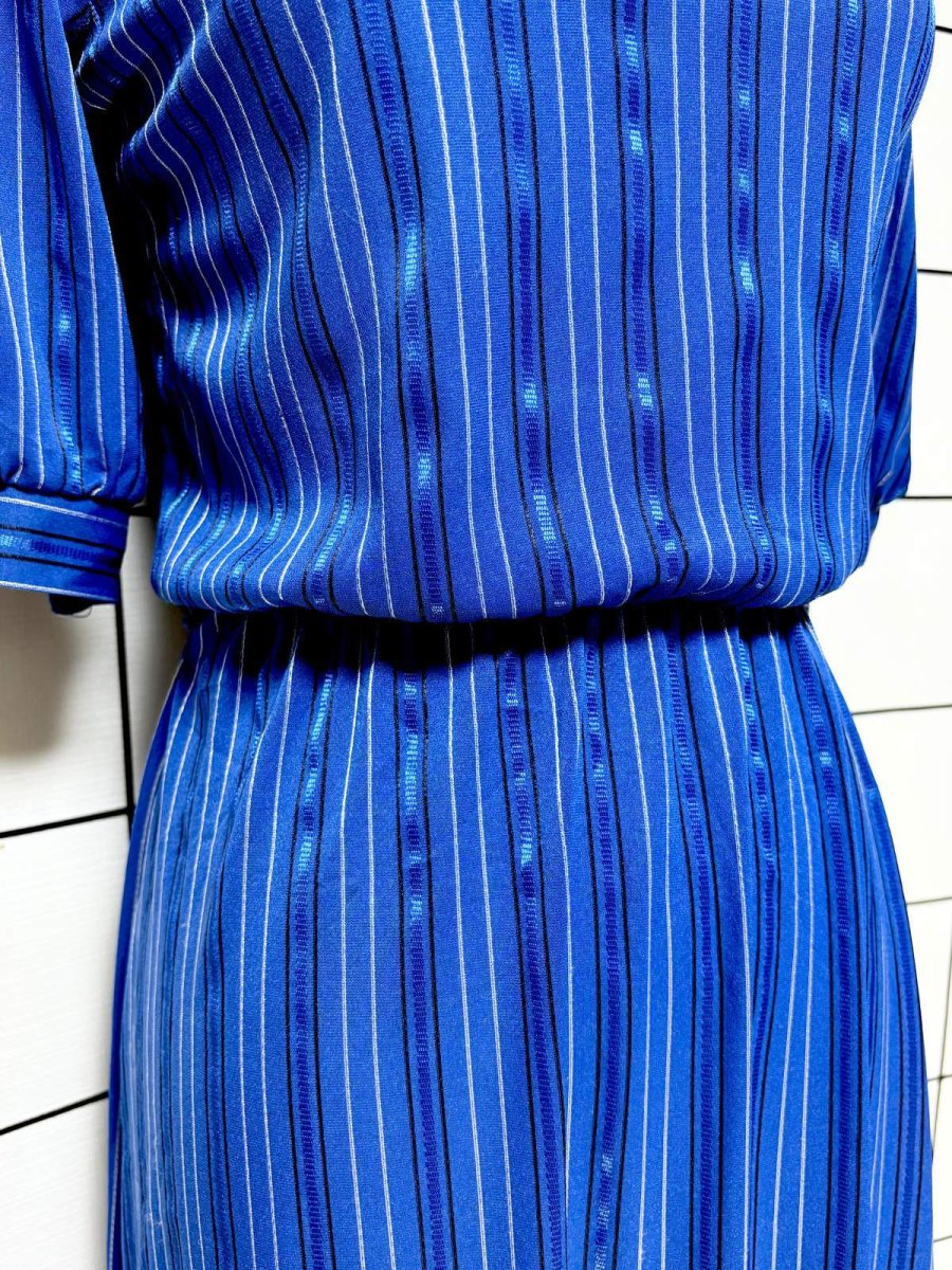 画像8: ストライプ UNIONMADE ウエストゴム レトロ USA古着 ヴィンテージワンピース (8)