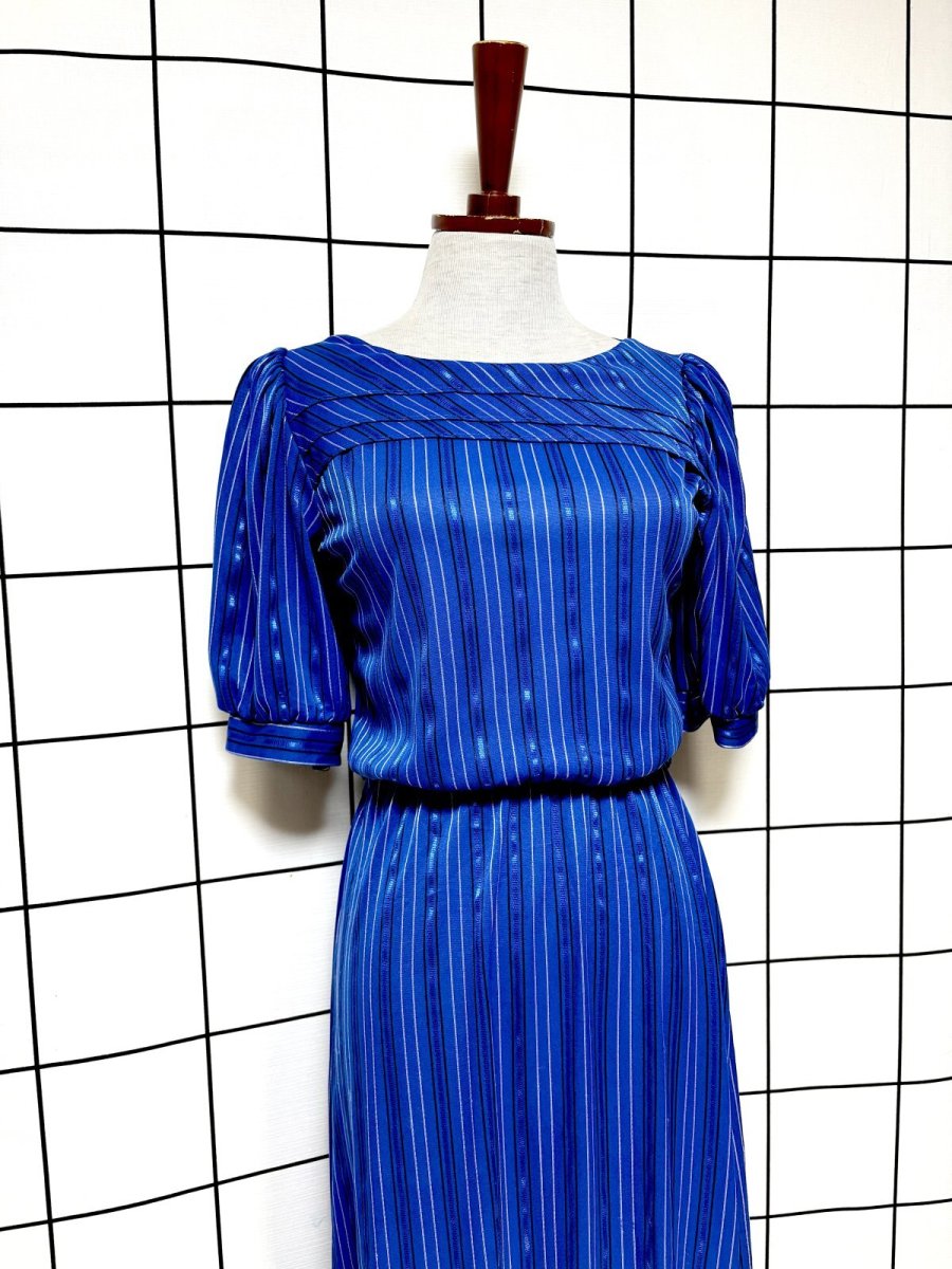 画像3: ストライプ UNIONMADE ウエストゴム レトロ USA古着 ヴィンテージワンピース (3)