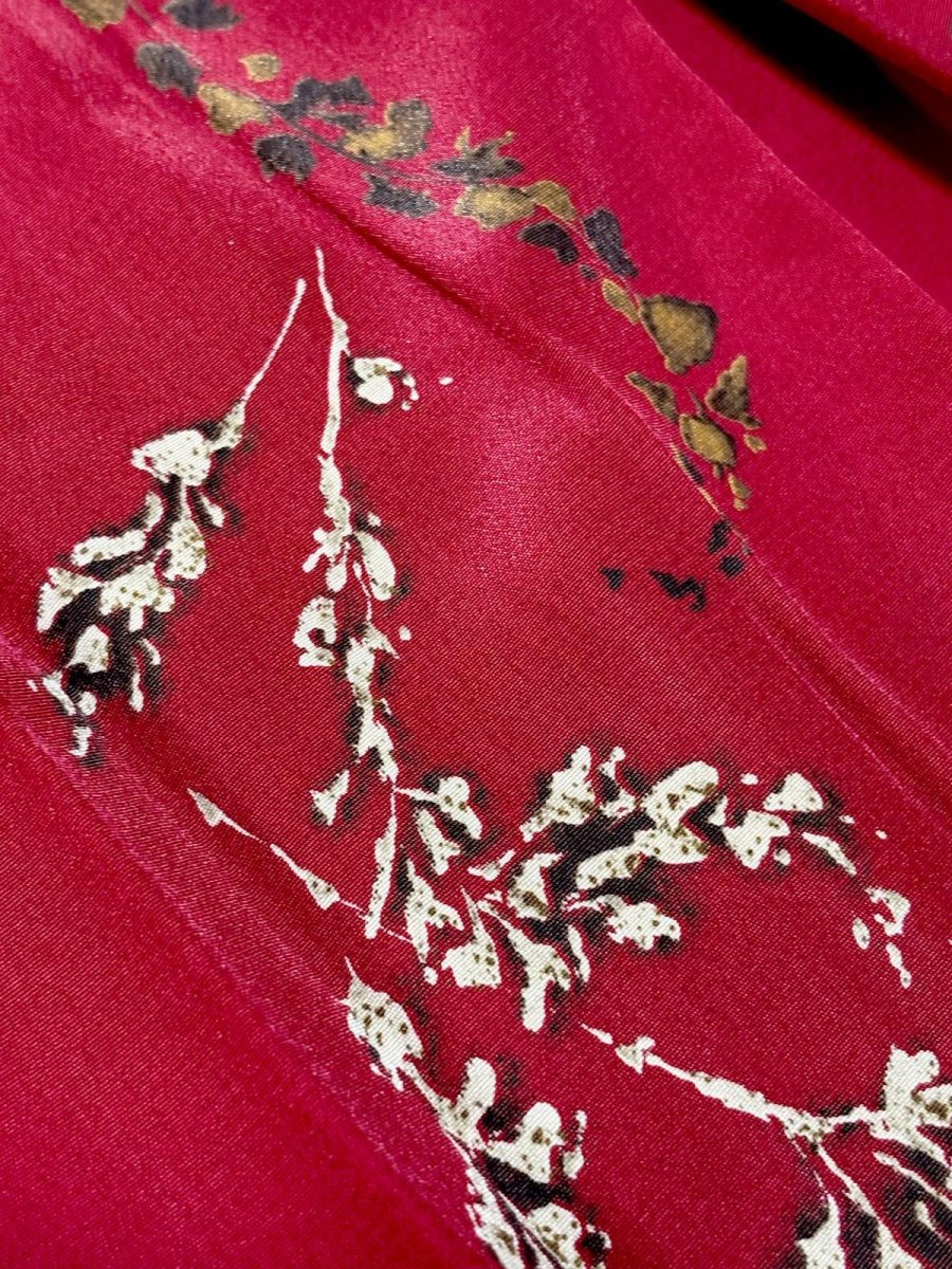 画像8: プリーツ レッド ウエストゴム レトロ Guatemala 古着 ヴィンテージスカート (8)