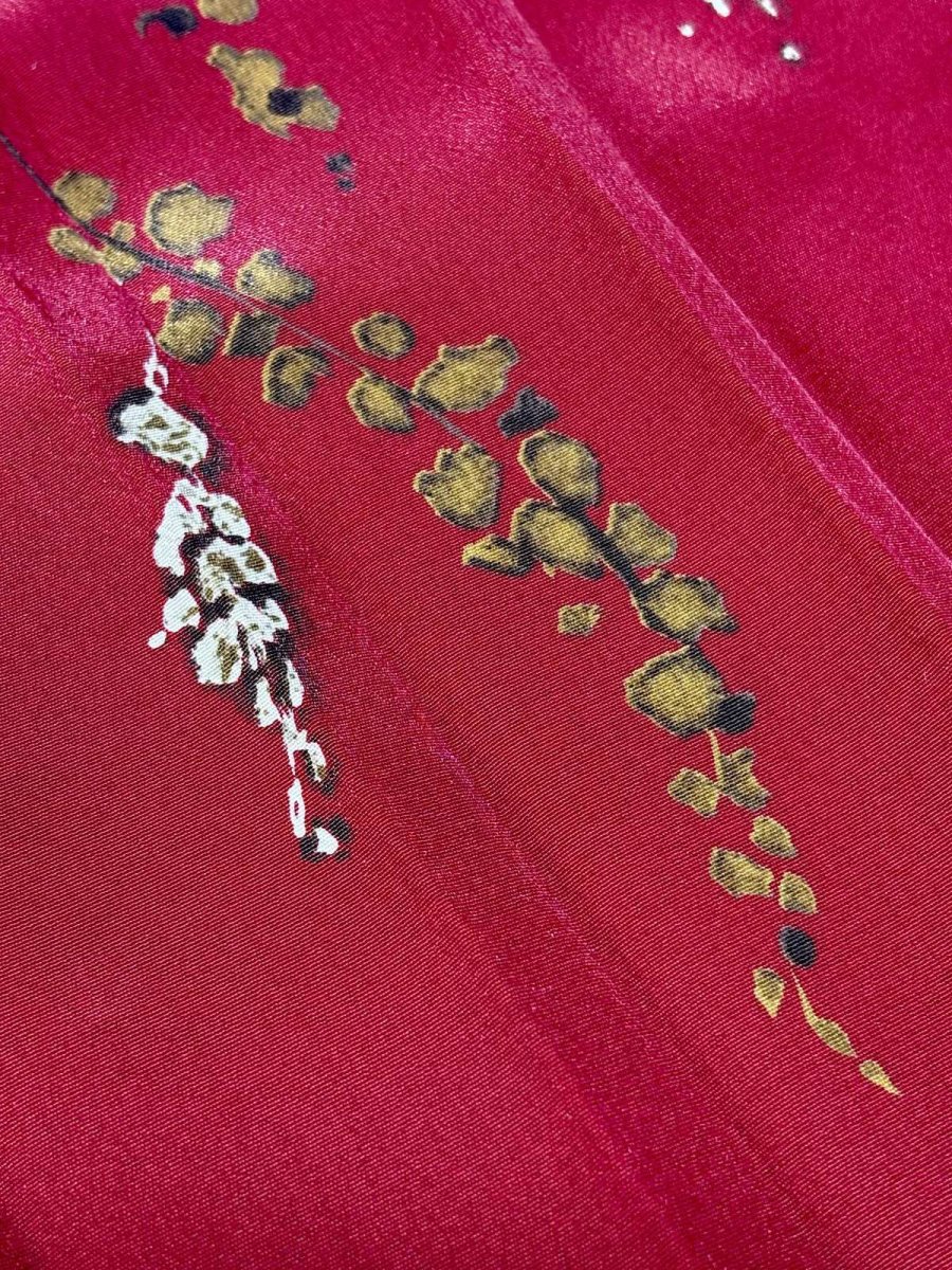 画像7: プリーツ レッド ウエストゴム レトロ Guatemala 古着 ヴィンテージスカート (7)