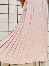 画像9: 小花柄 プリーツ切替 ウエストゴム 半袖 レトロ Guatemala 古着 ヴィンテージワンピース (9)