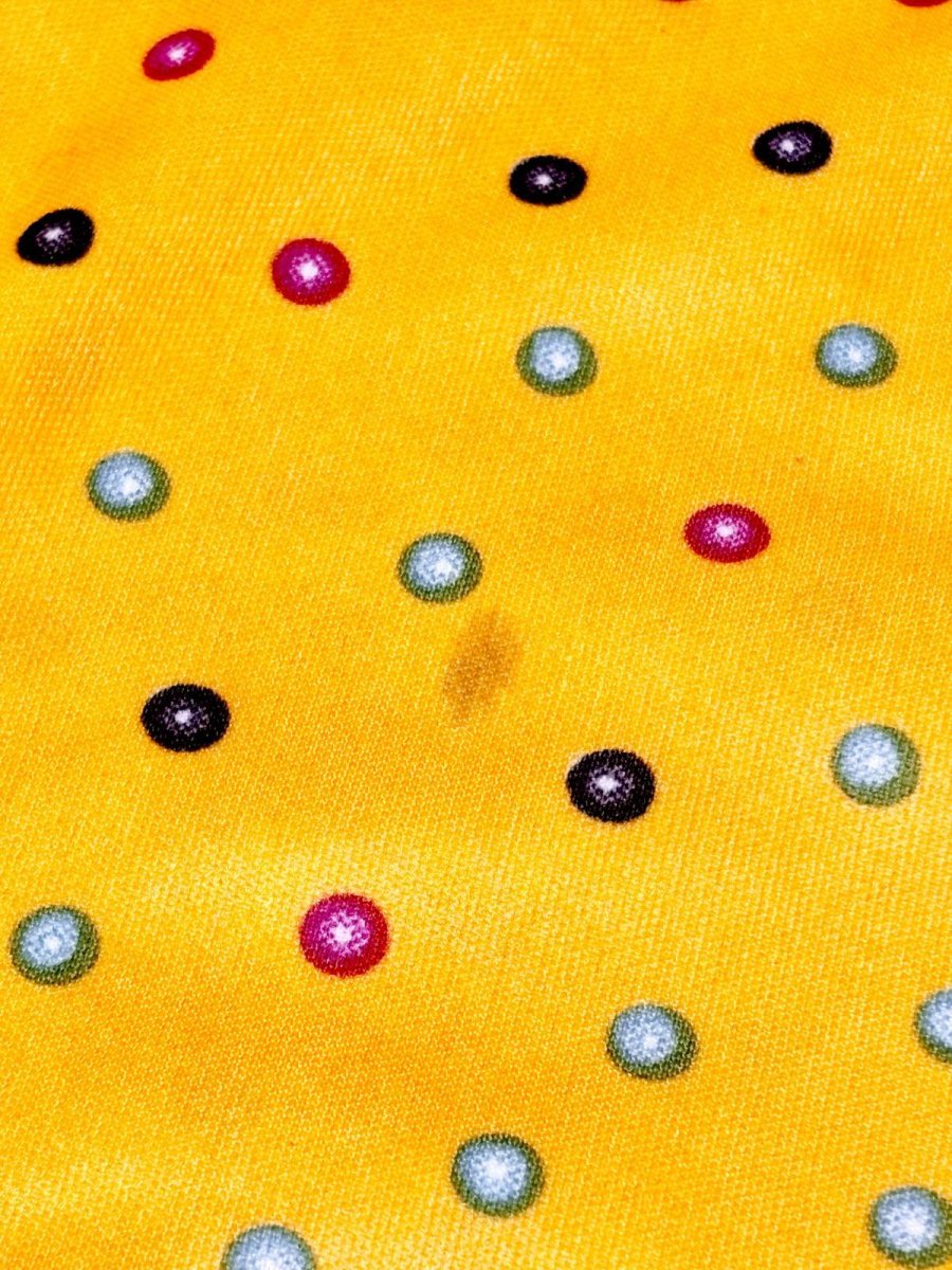 画像14: ドット イエロー ウエストゴム レトロ USA古着 ヴィンテージワンピース (14)