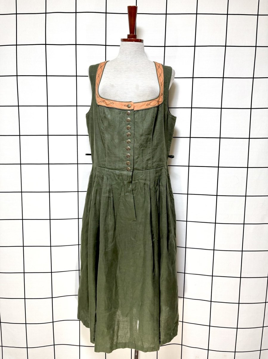 画像5: エプロン付 ディアンドル チロルワンピース ドイツ民族衣装 舞台 演奏会 フォークダンス オクトーバーフェスト  (5)