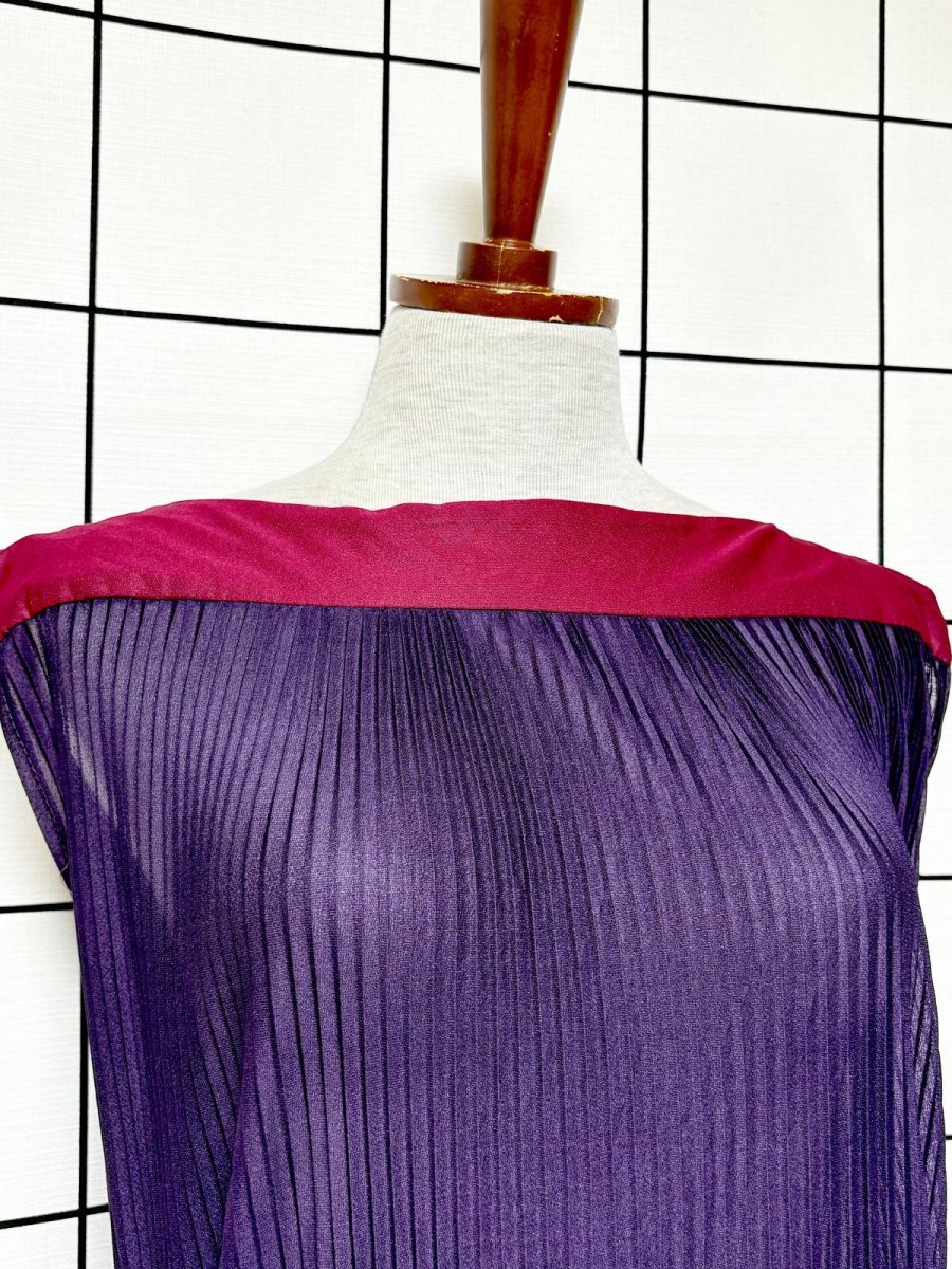 画像6: 花柄 細かいプリーツ ウエストゴム レトロ USA古着 ヴィンテージワンピース (6)